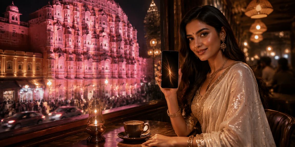 User enjoying casino app payments in Jaipur near Hawa Mahal
